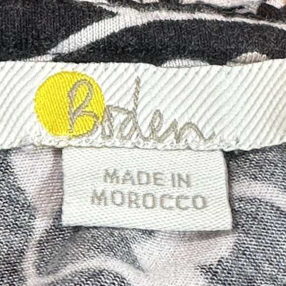 Boden Womens Black White Floral Dress Size 12R‎ Long Sleeve Ruffle Neck Boho - Picture 9 of 16